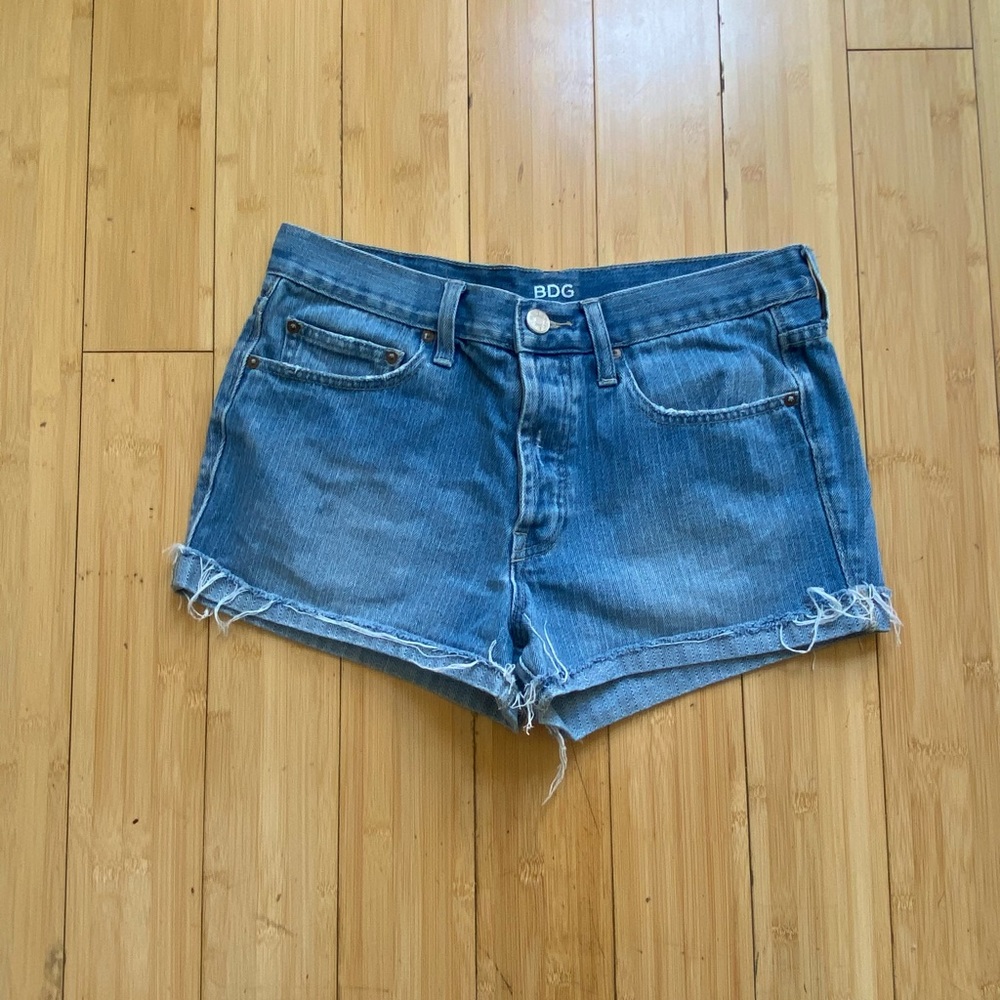 BDG cuffed jean cut-off shorts
